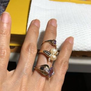 Two 14k rings and one 10k ring